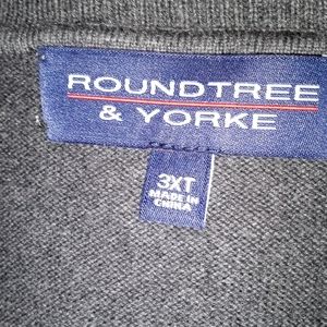 Roundtree and York gray and brown sweater vest